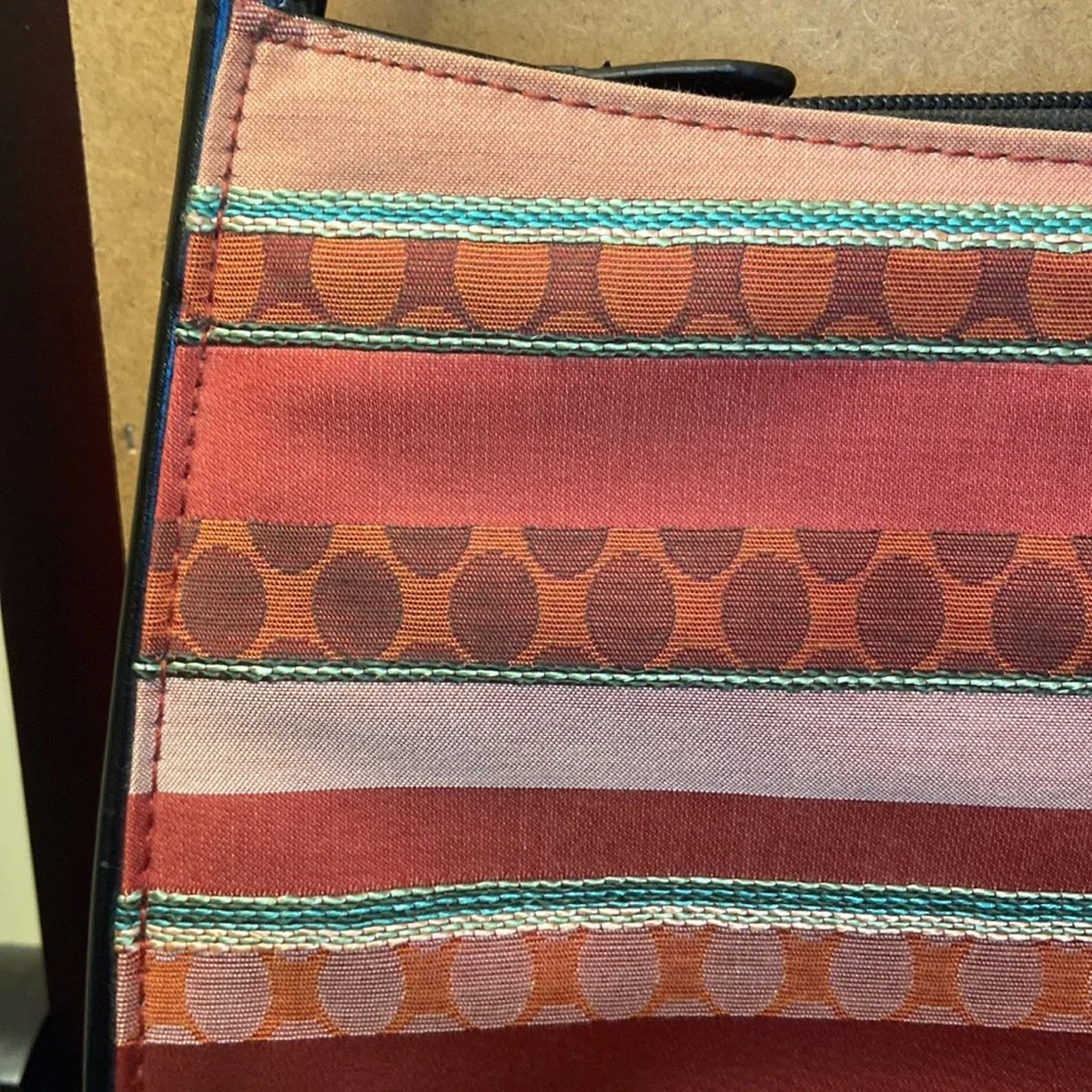 Vintage Kate Spade leather & clothe shoulder purse clutch bag